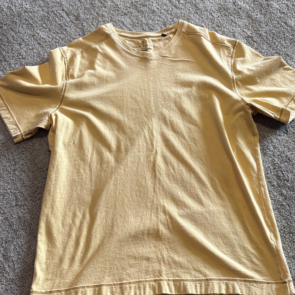 Tommy Bahama Men's Light Yellow Short Sleeve Tee